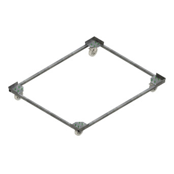 CHARIOT DE DEPLACEMENT NILOR BIO SUR 4 ROUES - ACIER GALVA A CHAUD GRIS