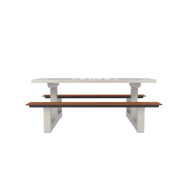 TABLE DE JEUX 6 PLACES EN BÉTON / HPL / MÉTAL + 3 JEUX INTÉGRÉS