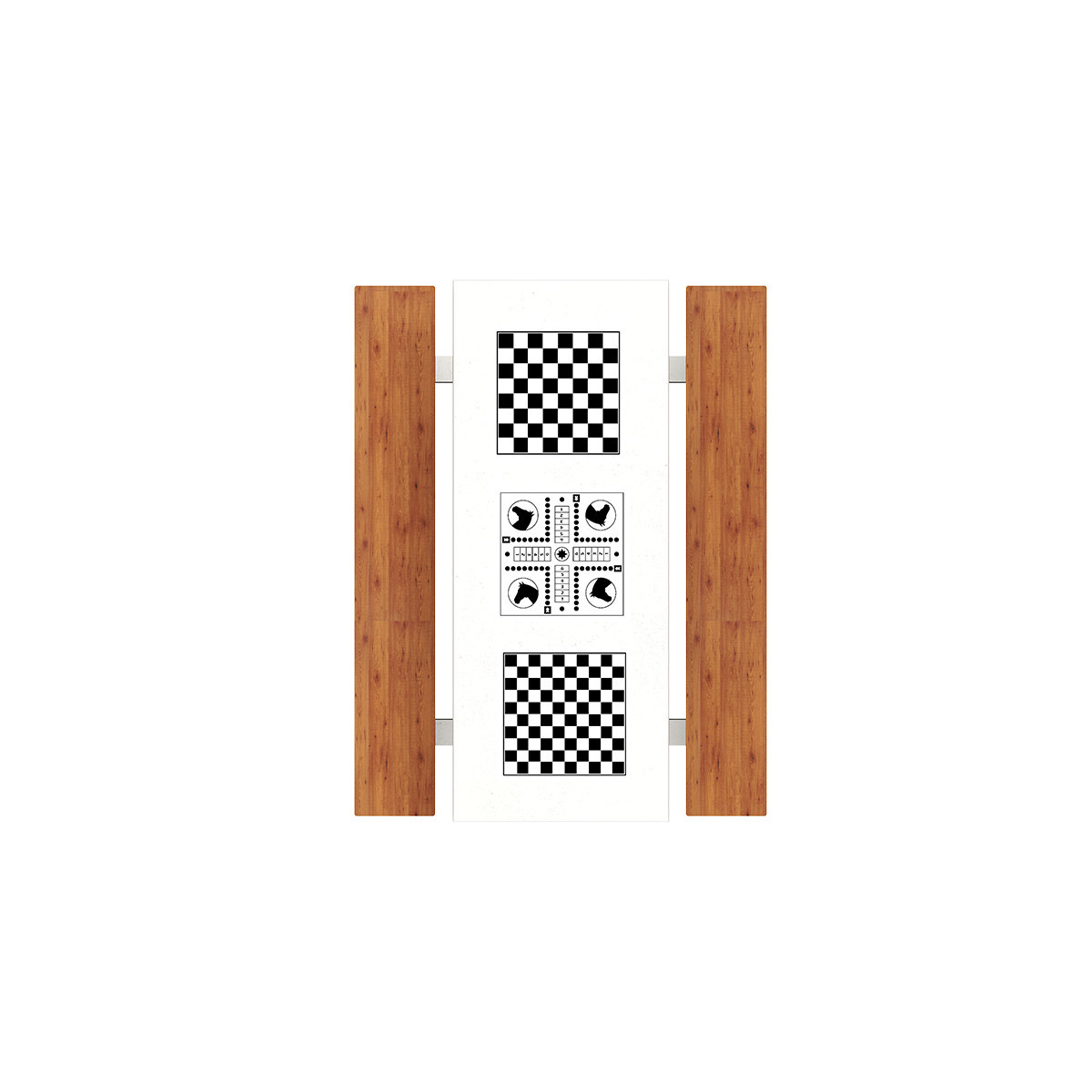 TABLE DE JEUX 6 PLACES EN BÉTON / HPL / MÉTAL + 3 JEUX INTÉGRÉS