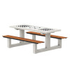 TABLE DE JEUX 6 PLACES EN BÉTON / HPL / MÉTAL + 3 JEUX INTÉGRÉS