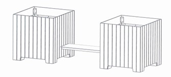 Banc entre 2 jardinières