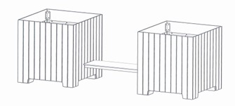 Banc entre 2 jardinières