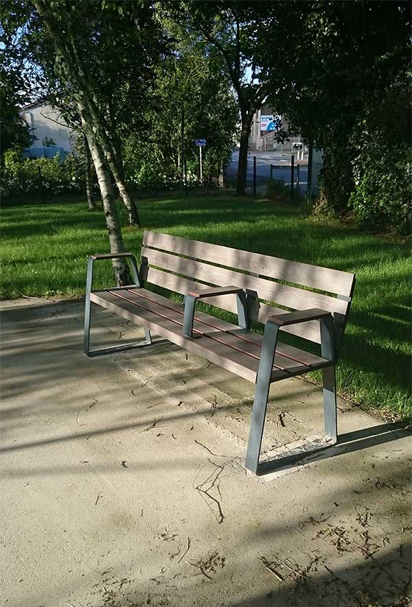 banc mobilier urbain parc campact stratifie