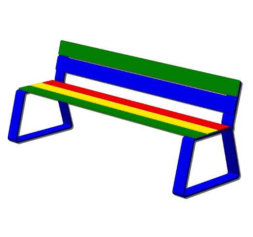 BCE 500 Banc pour enfants en métal et compact multicolore