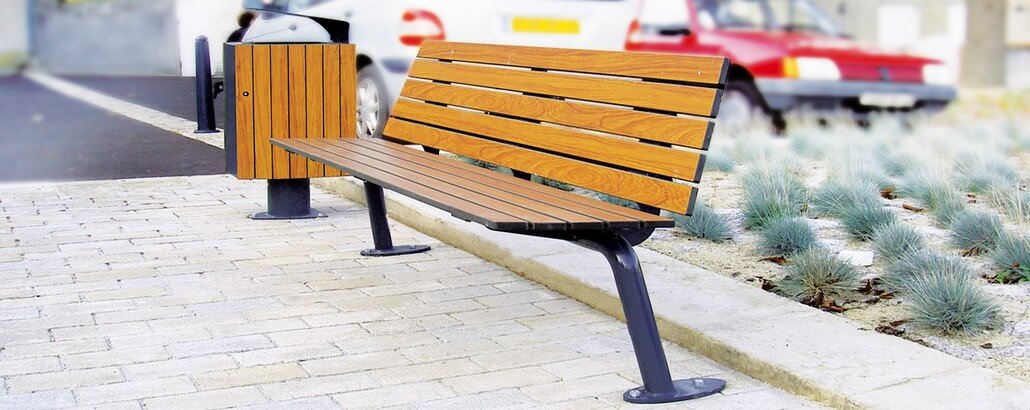 Ensemble banc et corbeille