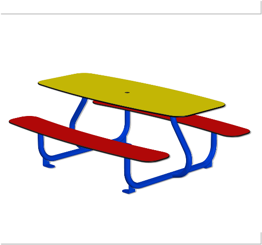 TAE 202 Table pour enfants monobloc métal et compact avec trou pour parasol