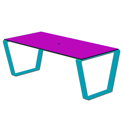 TAE 500 Table pour enfants métal et compact avec trou pour parasol