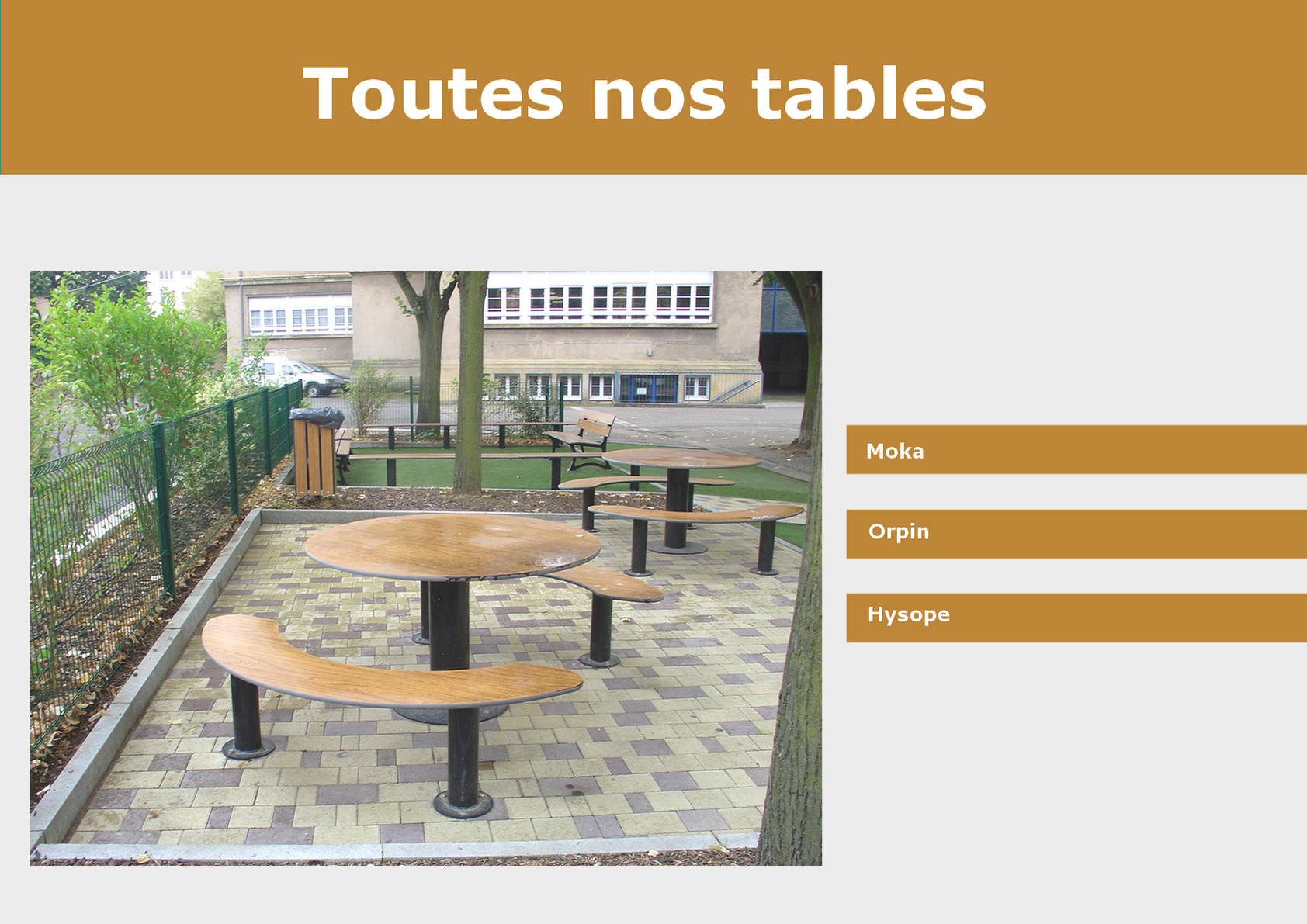 Toutes nos  tables